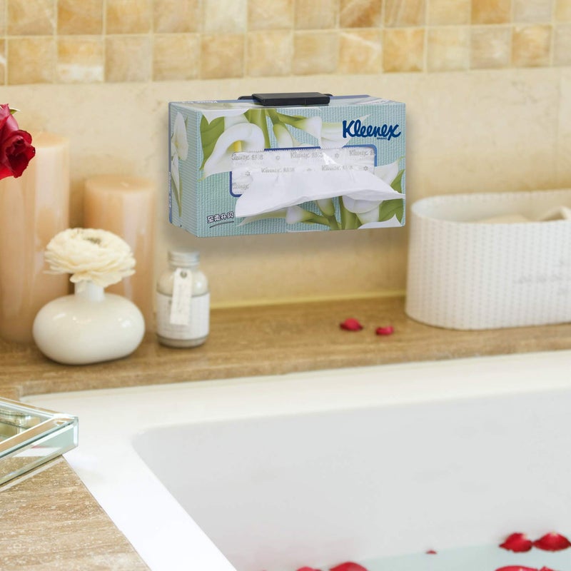 TFY Tissue Box Holder, Kitchen Wall Mount Compatible with Facial Tissues and Other Napkin Paper Boxes, Also Compatible with other devices-Black - Image 4